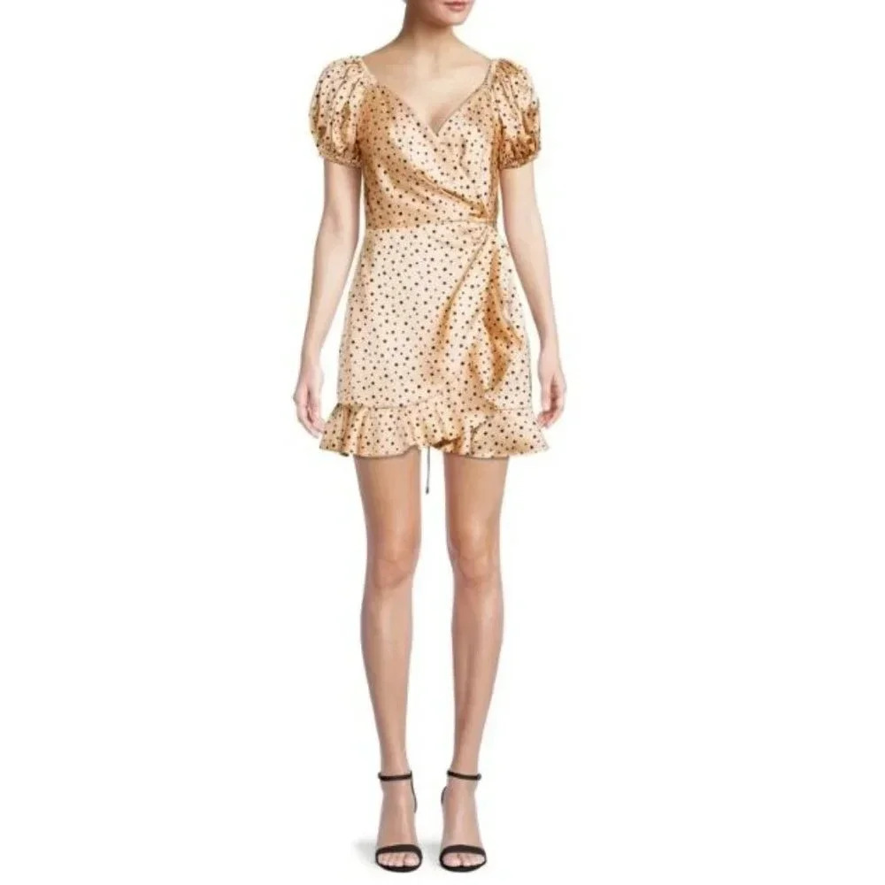 NWT Significant Other Nyssa Polka Dot Mini Wrap Dress-sz 8